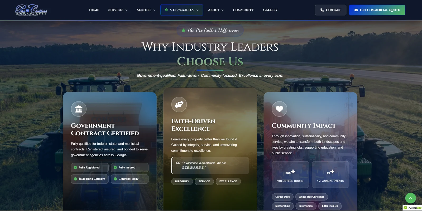 Pro Cutters Lawnscapes website preview